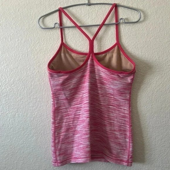 Lululemon Power Y Tank Top Pink Racerback With Built In Bra - Size 8 - Picture 3 of 6